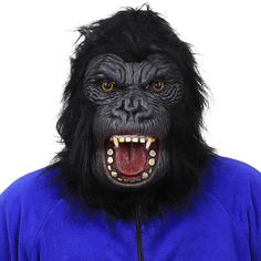 PRICES MAY VARY. 【Eco-friendly Material】-The chimp head mask be made of premium 100% natural safe latex, no fading, long lasting. It's made of artificial fur on the outside. It very soft and comfortable. 【Size and Breathability】- Latex is flexible and easy to wear.The mask is breathable, and you can see the outside through the eyes or nostrils of the mask. Please modify a bit if you want good visibility or become more breathable. 【Realistic Design】- SANZHIGUO gorilla mask novelty shape and reali Black Novelty Masks For Carnival, Novelty Black Masks For Carnival, Black Novelty Costume Masks, Black Full Face Costume Accessories For Costume Party, Black Novelty Masks For Cosplay, Novelty Black Masks For Halloween, Black Novelty Mask, Novelty Black Halloween Masks, Black Novelty Masks And Prosthetics For Costume