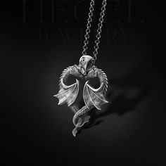 Dragon Silver Man Pendant, Solid Silver Personalized Dragon Man Necklace, Winged Dragon Charm Pendant, Unisex Dragon Necklace, Husband Gift Looking for a gift? You've found the perfect item for this! All our products are made in 925 sterling silver, the highest quality precious metal. In our workshop, everything is carefully handled in happy hands. A classic and beautiful necklace that will suit any style of clothing, everyday or event. Our products will be with you in every special moment! For Dragon Man, Winged Dragon, Man Necklace, Choker Chain, Collar Choker, Dragon Necklace, Dragon Wings, Personalized Pendant, Polish Silver