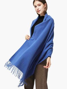 100% Cashmere Wrap | Blue Cashmere Shawl | Ovcio Comfortable Super Soft Winter Outerwear, Solid Color Winter Scarves One Size, Blue Casual Scarf For Winter, Casual Shawl Wraps For Winter, Blue One Size Shawl For Winter, Blue One-size Winter Shawl, Casual Blue Scarves For Winter, Casual Winter Shawl Wrap, Casual Blue Scarf For Winter