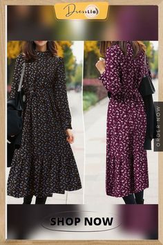 Women Spring Casual Belt Full Sleeved Kaftan Floral Printed A-line Party Ruffle Hem Long Dress Winter A-line Pleated Maxi Dress, Ruffled Maxi Dress For Winter, Winter Maxi Dress With Ruffles, Winter Ruffled Maxi Dress, Winter A-line Dress With Ruffles, Modest A-line Maxi Dress For Fall, Winter Knee-length Dresses With Ruffle Hem, Flowy A-line Maxi Dress For Fall, Winter Midi Dress With Ruffle Hem