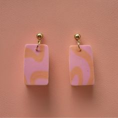 These Are Handmade Clay Earrings. I Typically Sell These At Markets But I Want To See If I Can Sell What I Have Made On Here Too! Perfect As A Gift For Others Or Just A Fun Pair Of Earrings For Yourself. Unique Pink Everyday Jewelry, Unique Pink Jewelry For Everyday, Playful Pink Earrings For Gift, Trendy Pastel Earrings For Gift, Handmade Retro Earrings For Everyday Wear, Handmade Retro Everyday Earrings, Pastel Drop Earrings For Gifts, Handmade Pastel Earrings For Gift, Trendy Pink Earrings For Gifts