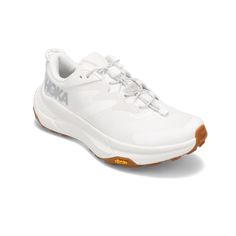 Women's Hoka Transport - White/White - 45° Angle - Available at Tradehome Shoes Sporty White Trail Running Shoes With Ortholite Insole, Modern White Walking Shoes With Cushioned Footbed, White Low-top Walking Shoes For Outdoor, White Low-top Walking Shoes For Outdoor Activities, White Sneakers With Ortholite Insole For Outdoor Activities, Modern White Sneakers For Outdoor, White Running Shoes With Ortholite Insole For Outdoor Activities, Casual White Running Shoes For Walking, White Walking Sneakers With Rubber Sole