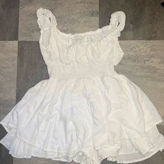 Worn Once Nwot Ruffle Romper, Urban Outfitters Dress, Smocking, Urban Outfitters, Color White, Rompers, Women Shopping, Dresses, White