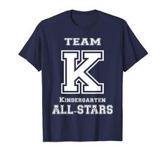 PRICES MAY VARY. Go Team Kindergarten! Get your all-stars sport themed t-shirt for your Kindergartner for the 2017-2018 school year! Your kid will be going back to school in style with this cool jersey themed shirt that can be worn year round. Preschool to Kindergarten can be a difficult time, so make sure your child goes to class in style. They'll be prepared for success in elementary school and beyond! Lightweight, Classic fit, Double-needle sleeve and bottom hem School Spirit T-shirt With Team Logo For Cheerleading, Sporty T-shirt With Team Logo For Cheerleading, School Spirit Cheerleading T-shirt With Team Logo, Sporty Tops For School Sports Season, Team-colored Top For School Sports Season, Team-colored Tops For School Sports Season, Pre-shrunk T-shirt For School Team Spirit, Sporty School T-shirt With Text Print, Sporty School T-shirt With Graphic Print