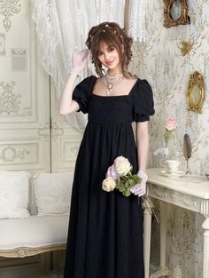 This regal classic, the Classic Regency Era Black Lace Dress - Empire Waist Ball Gown Plus Size, elevates timeless elegance through its luxuriant fabric, exquisite lace accents, and Empire waist construction. Enjoy the comfort and poise of this ultra-feminine garment, as every detail of its design is carefully tailored to make you feel like a queen at your next special event. Dark Regency Dress, Elegant Floor-length Dress With Lace Trim, Fitted Evening Dress With Lace Trim For Banquet, Fitted Lace Trim Evening Dress For Banquet, Elegant Evening Dress With Lace Trim For Banquets, Elegant Lace Trim Dress For Banquet, Elegant Lace Dress For Banquets, Vintage Lace Dresses For Banquet, Elegant Lace Trim Banquet Dress