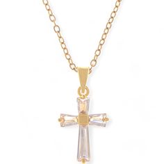 The Alilang Women's Gold Tone Cross Pendant Necklace with Crystal Accents is a stunning piece that combines timeless elegance with modern style. The beautifully crafted cross pendant is adorned with sparkling crystal accents, adding a touch of shimmer and sophistication to this classic design. Set on a delicate gold-tone chain, this necklace is perfect for both everyday wear and special occasions. Whether worn as a symbol of faith or simply as a stylish accessory, this cross pendant necklace bri Crystal Cross Necklace With Adjustable Chain, Elegant Cross Necklace With Adjustable Chain, Elegant Crystal Cross Necklace, Butterfly Pendant Necklace, Circle Pendant Necklace, Initial Pendant Necklace, Accessories Jewelry Necklace, Cross Pendant Necklace, Initial Pendant