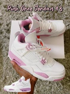 Pink Jordans 4s, Jordans 4s, Cute Jordans, Pink Jordans