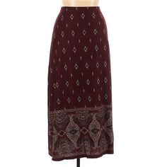 Nwt Maxi Skirt From Dressbarn 1x 96% Polyester 4% Spandex 37" Length, 38" Waist New With Tags Very Boho Maroon, Burgundy Maxi Skirt Fall, Broomstick Skirt, Batik Skirt, Womens Long Skirt, Striped Maxi Skirts, Womens Maxi Skirts, Printed Maxi Skirts, Batik Prints, Velvet Skirt