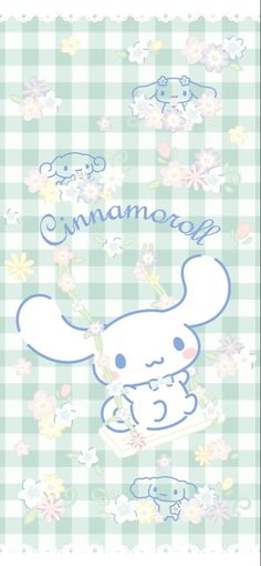 an image of a cartoon character with flowers on it's head and the words, cinnamon