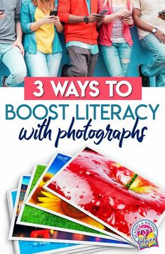 three people sitting next to each other with the text 3 ways to book literature with photographs