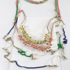 Br Rainbow Enamel Rope Crytsals Lot Of 4 Pieces Layer Up Rainbow Of Hope Fun And Happiness Enjoy New On One Board $45.00 Set Of 4 Staple Necklace, Floral Statement Necklace, Heishi Necklace, Double Chain Necklace, Layered Necklaces Silver, Rainbow Necklace, Jewel Necklace, Gold Long Necklace, Dangle Necklaces