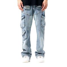 Experience the perfect blend of fashion. function and trend with our Cargo Multi-Pocket Men's Jeans from the 2023 Spring-Summer Collection! Featuring a classic. mid-waist silhouette with a light wash. these jeans offer a trendy update to ageless cargo styles.Distinctive Features: Fashion Style: With a timeless. informal fit. these jeans add a hint of sartorial flair to any outfit. Light Wash: Offering a lighter look and feel. the light wash is perfect for the warmer months. Baggy: Boasting a lei Denim Jeans With Pockets For Streetwear, Urban Style Light Wash Cargo Jeans With Pockets, Urban Light Wash Cargo Jeans With Pockets, Light Wash Urban Cargo Jeans With Pockets, Urban Style Light Wash Cargo Jeans, Urban Light Wash Cargo Jeans, Baggy Light Wash Jeans With Multiple Pockets, Denim Blue Jeans With Pockets For Streetwear, Light Wash Cotton Jeans With Multiple Pockets