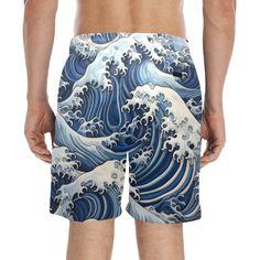 Men Swim Trunks - the perfect beach buddy for any self-respecting water lover! These mid-length shorts are designed for maximum style and comfort, whether you're catching some waves, lounging in the sun, or playing beach volleyball. With front and back pockets, you'll have plenty of space for your sunscreen, phone, and other essentials, while the mesh lining and drawstring ensure a snug and secure fit.FEATURES:- Type: 100% Polyester, for men, casual shorts, All-Over Printing.- Designed for fashi Blue Bottoms For Water Sports During Beach Season, Bermuda Swim Trunks With Built-in Shorts For Beach, Blue Bermuda Swim Trunks For Beachwear, Blue Bermuda Swimwear For Beachwear, Blue Hawaiian Shorts For Beach Season, Blue Hawaiian Style Bottoms For Summer, Hawaiian Style Blue Bottoms For Summer, Blue Hawaiian Summer Bottoms, Hawaiian Style Blue Summer Bottoms