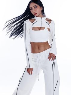 Composition : 100% CottonColor : White FREECountry of Origin : Republic of Korea Outfit References, Drawing Fashion, Pants White, Action Poses, Pose Reference Photo, Wide Pants, Fashion Drawing, Graphic Design Art, Pose Reference