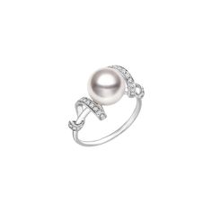 Material: Akoya Pearl, 18K white gold and diamonds Akoya pearl saltwater cultured pearl Size of Pearl: 8.0-8.5 mm each Width of Ring: about 1.3 mm Weight of diamonds: 33 diamonds, around 0.14 carat in total Handpicked of every pearl, only the top 1% of pearls are selected Handcrafted Lifetime warranty Please note the size you need when placing an order. White Akoya Pearl Timeless Ring, Timeless White Akoya Pearl Ring, Pearl White Diamond Pearl Ring With Drop Detail, Pearl White Diamond Ring With Pearl Drop, Luxury Pearl Rings With Diamond Accents, White Gold Pearl Ring With Pearl Drop, Elegant White Gold Pearl Ring, Timeless Akoya Pearl Drop Ring, Timeless Akoya Pearl Ring For Formal Occasions