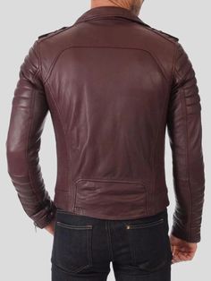 Men’s Dark Brown Leather Motorcycle Jacket Burgundy Leather Jacket With Zipper For Winter, Fitted Burgundy Biker Jacket With Zipper, Fitted Burgundy Biker Jacket With Zipper Closure, Fitted Brown Leather Jacket With Asymmetrical Zip, Fitted Burgundy Leather Biker Jacket, Burgundy Leather Jacket With Long Sleeves, Fitted Leather Jacket With Zip Cuffs For Fall, Fitted Burgundy Leather Jacket With Zipper Closure, Burgundy Long-sleeve Leather Jacket