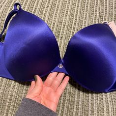 Victoria Secret Blue 34dd Bra. Never Worn, Still Has Tags Elegant Stretch Blue Bra, Elegant Blue Stretch Bra, Victoria's Secret Stretch Blue Bra, Victoria's Secret Blue Push-up Bra, Corset Bra, Vs Bras, Strappy Bra, Sleep Wear, Longline Bra