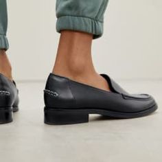 The Modern Loafer Black – Everlane Business Moccasins With Textured Sole For Spring, Leather Moc Toe Shoes With Stitched Sole For Work, Moc Toe Leather Shoes With Stitched Sole For Work, Workwear Leather Shoes With Stitched Sole And Moc Toe, Classic Leather Sole Loafers For Everyday, Classic Loafers With Leather Sole For Everyday, Modern Moccasins For Business In Spring, Almond Toe Moccasins For Workwear In Spring, Spring Workwear Loafers With Rubber Sole