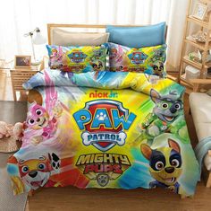 PAW Patrol Season 1 Bedding Set Kids Duvet Cover Quilt Bed Sheets Sets - EBuycos Bright Bedding, Harry Potter Curtains, Covers Bed, Quilt Duvet, Perfect Bedding, Quilted Duvet Cover, Bed Sets, Boy's Bedroom, Shopify Theme