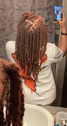 Locs Dyed Black Women, Color Locs Black Women, Light Brown Locs, Dread Hairstyles For Women Black, Dyed Locs Black Women, Locs Color Ideas, Locs With Loose Ends, Women Dreads