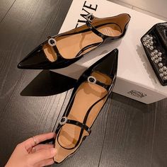 CHIKO Brynn Pointy Toe Block Heels Mary Jane Flats feature patent-leather upper, leather lining, rubber sole. Heel height is approx. 0.8" (2 cm) Elegant Footwear, Chiko Shoes, Charles Jourdan, Fashion Festival, Pointy Toe Flats, Mary Jane Heels, Mary Jane Flats, Mary Jane Shoes, Thigh High Boots