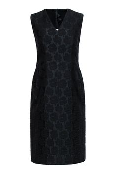 Current Boutique-Derek Lam - Black Jacquard Floral Textured Sheath Dress Sz 6 Black Jacquard Dresses For Spring, Elegant Textured Evening Dress, Elegant Evening Dress With Textured Fabric, Chic Textured Party Dress, Fitted Textured Party Dress, Fitted Textured Fabric Party Dress, Chic Party Dresses With Textured Fabric, Elegant Spring Jacquard Dresses, Elegant Jacquard Midi Dress For Spring