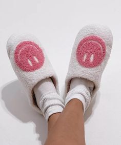 Step into cozy, retro vibes with our **Pink Retro Smiley Face Slippers These trendy, plush cream slides are perfect for lounging in style. With a playful smiley face design and super soft fabric, they bring comfort and fun to every step. Ideal for self-care days, cozy nights in, or gifting a loved one, these slippers are a must-have! - **Features Ultra-soft, lightweight, and durable   - **Size Available in multiple sizes   - **Perfect For Lounging, gifting, or a trendy statement piece Add a pop of happiness to your feet--grab yours now before they're gone! Cute Soft Slippers For Loungewear, White Super Soft Comfy Slippers, Cute Pink Super Soft Slippers, Pink Cute Super Soft Slippers, Pink Cute Slippers With Super Soft Details, Pink Casual Leisure Slippers, Casual Pink Leisure Slippers, Cozy White Slippers For Loungewear, White Casual Slippers With Soft Texture