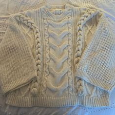 This Cozy Ivory H&M Sweater Is Brand New Without Tags. It’s In Perfect Condition And Ready To Wear. Womens Small With A Boxy Comfy Fit. H&m White Winter Sweater, Cozy Knitted H&m Sweater, Cozy Off-white Knit Sweater, H&m Cozy Knit Tops, Cozy Knit Tops By H&m, H&m Long Sleeve Chunky Knit Sweater, Cozy H&m Crew Neck Sweater, Cozy Crew Neck Sweater From H&m, Cozy White Cable Knit Sweater