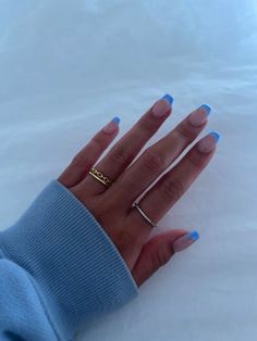 Cute Light Blue French Tip Nails, Light Blue Acrylic French Tips, Light Blue Tip Acrylic Nails, Blue And White Coffin Acrylic Nails, Simple Nails For Summer 2023, Light Blue French Tip 1.5, Light Blue French Tip Nails Acrylic Coffin, Light Blue Tips Acrylic Nails, Blue French Tip Acrylic Nails Coffin