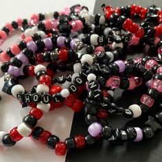 1x Mystery Kandi Bracelet Surprise 💖 Some with words some without let me know if you have a preference 🖤 Scene Bracelets, Kandi Bracelets, Wedding Basket, Let Me Know, Favorite Jewelry, Beading, Beauty Book, United Kingdom, Jewelry Bracelets