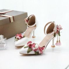 Women's Princess Wedding High Heels Buckle Bridals Flowers Pumps Shoes | eBay Closed Toe Wedding Shoes With 4-inch Heel For Banquet, Spring Wedding Shoes, Open Toe For Banquet, Feminine Wedding Shoes With 4-inch Heel, Spring Banquet Open Toe Sandals, Open Toe Sandals For Spring Banquet, Open Toe Heels For Spring Banquet, Chic Summer Wedding Shoes, Spring Banquet Open Toe Heels, Elegant Round Toe Sandals For Banquet