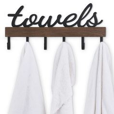 PRICES MAY VARY. Material: Towel racks made of paulownia wood and black metal hooks, rustic farmhouse style, simple and beautiful, add a unique charm to your bathroom, suitable for most home decor styles. Size: This bathroom organizer towel rack is easy to wall mounted on door, bathroom, bedroom and so on. Measures-16" L X 7.5" H​ for towels holder size, 2.6 inches between each towel hooks. Six towel hooks leave enough space between each hook for holding bath towels and robes for dry. Unique Des Farmhouse Bathroom Organizers, Farmhouse Simple, Wall Towel Racks, Hooks For Towels, Wall Mounted Towel Holder, Towel Organization, Paulownia Wood, How To Roll Towels, Hanger Storage