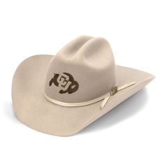 Howdy, Colorado Buffaloes fans! Spruce up your wardrobe with a little country flair courtesy of this Authentic Felt Cowboy Hat. Exquisite details from USCAPE x Seager adorn the debut design, including a 4 1/2" cattleman crown, 4" brim with Western Flange and two-cord ribbon hat-band with a custom Colorado Buffaloes pin. A brown leather sweatband with gold foil and a sleek black silk liner ensures deluxe comfort for the wearer. It is one mighty fine piece of headwear for the modern Colorado Buffaloes supporter. Debut Design, Felt Cowboy Hat, Colorado Buffaloes, Felt Cowboy Hats, Hat Band, Cowboy Hat, Black Silk, Gold Foil, Cowboy Hats