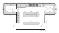 the floor plan for a kitchen and living room