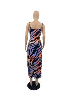 Aesthetics Print Spaghetti Strap Floor Length Dresses Trendy Beach Cami Dress, Trendy Cami Beach Dress, Multicolor Cami Dress For Summer, Multicolor Fitted Cami Dress, Printed Sleeveless Slip Dress For Party, Sleeveless Printed Slip Dress For Party, Printed Sleeveless Party Slip Dress, Party Sleeveless Printed Slip Dress, Sleeveless Printed Party Slip Dress