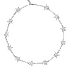 Sparkle into the night  If you're looking to elevate your look to a whole new level, a whole new galaxy in fact then celestial inspired Margot is the necklace for you! She is an absolutely stunning choker necklace featuring chunky stars all the way around and completely adorned with sparkling pave crystals for an elegant glamorous look. Crafted in 925 Sterling Silver adds an extra layer of luxury. Perfect for an occasion or if you just fancy elevating a casual look. Margot also makes a fabulous Star Choker, Silver Choker Necklace, Sparkling Stars, June Birthstone Jewelry, Into The Night, Silver Choker, Pearl Jewellery Earrings, Fancy Jewelry, Evil Eye Jewelry