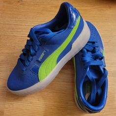 Puma - Beautiful Blue And Green. Sz. W. 7.5 Nwot Blue Puma Sneakers With Round Toe, Blue High-top Puma Sneakers, Blue Puma Sneakers For Sports, Casual Blue Puma Sneakers, Shoes Puma, Green Sneakers, Puma Shoes, Beautiful Blue, Womens Shoes Sneakers