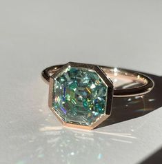 a close up of a ring on a table