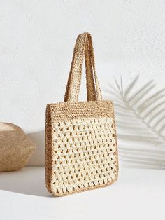 Elevate your travel game with the Vacay Vibes tote bag. Designed for women, it offers a large capacity for all your essentials. Made with quality materials for durability, it also boasts a stylish design that is perfect for any vacation or daily use. Enjoy convenience and style with Vacay Vibes. Color : Beige Bag Size : Small Type : Straw Bag Pattern Type : Plain Material : Paper Size Bag Height Bag Length Bag Width Handle Height one-size 35 33 2 22 Tote Bag Men, Vacay Vibes, Beige Bag, Beautiful Blankets, Daughter Love, Bag Pattern, Stylish Design, Paper Size, Straw Bag