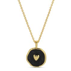 Stunningly crafted, this tiny heart pendant features an enamel background on a brass, plated 18" necklace. .5" Pendant, .75" Drop 18" Necklace 18k Gold Plated Brass Base Enamel Packaging: 'Quick-Display' Folded Hanging tag Heart-shaped Enamel Charms Necklaces, Heart-shaped Enamel Charms Necklace, Brass Charm Necklace With Heart Charm For Gifting, Brass Charm Necklace With Heart Charm As Gift, Brass Charm Necklace With Heart Charm For Gift, Brass Heart Charm Necklace Perfect For Gifts, Brass Heart Charm Necklace For Gift, Enamel Heart Charms Necklace, Heart Pendant Enamel Necklace Gift