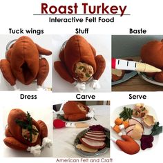 the instructions for roast turkey stuffed animals