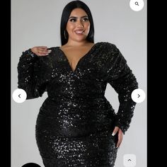 New Holiday Party Dress Birthday Dress Date Night Excellent Quality Comfort Dress True To Size Moderate Stretch Club Party Outfit, Plus Size Sequin Dresses, Dress Date Night, Holiday Party Dresses, Black Sequin Dress, Glam Dresses, Stretch Dress, Comfortable Dress, Birthday Dresses