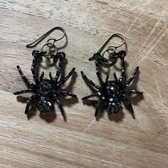 Spider Black Earrings. 1 1/2” Adorable. Just In Time For Halloween. . Hand Made Spooky Black Jewelry For Party, Black Spooky Jewelry For Party, Black Novelty Jewelry For Party, Black Spooky Party Jewelry, Black Spooky Jewelry For Costume Party, Black Halloween Costume Jewelry, Novelty Black Jewelry For Party, Spooky Black Earrings For Party, Black Novelty Jewelry For Costume Party