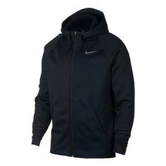 Nike Solid Color Casual Sports Knit Hooded Jacket Black 931997-010 (Men's) Winter Sports Fleece Hoodie, Winter Athleisure Fleece Jacket With Double-lined Hood, Nike Sporty Winter Sweatshirt, Sporty Nike Sweatshirt For Winter, Sports Hoodie With Adjustable Hood For Winter, Athleisure Hooded Fleece Jacket For Winter, Functional Winter Hoodie For Gym, Functional Winter Gym Hoodie, Winter Sportswear Sport Coat