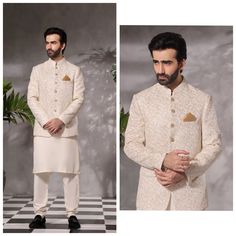 Men's Formal Prince Coat on Jamawar Fabric with Chikan Embroidery with Blended Boski Kurta Pyjama Prince Coat Design For Men, Prince Coat For Men Wedding, Prince Coat Wedding Pakistani, Prince Coat Wedding Pakistani Men, Kurta Pajama Men Wedding, Prince Coat For Men, Jodhpuri Suits, Chikan Embroidery, Jodhpuri Suits For Men