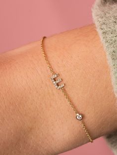 Meet our best-selling, monogrammed Pave Diamond Initial Bracelet. It’s a favorite for flaunting your own initials or keeping your children and loved ones close to your heart — and it’s the most thoughtful gift for life’s monumental occasions. Start with one diamond-covered initial of your choosing and add diamonds or heart charms if you’d like — we can even add initials and add-ons later, too! Please note that custom jewelry is final sale. If you have any questions before placing your order, jus Permanent Jewelry, Initial Jewelry, Elegant Bracelet, Initial Bracelet, Personalized Bracelets, Unisex Jewelry, Add Ons, Custom Bracelets, Jewelry Inspo