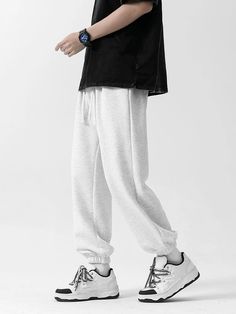 SPECIFICATIONS Color: Black,Grey,White Craft of Weaving: knit Style: Casual Material: POLYESTER Material: COTTON Material: SPANDEX Front Style: Flat Decoration: Pockets Applicable Season: Spring and Summer Thickness: midweight Gender: MEN Item Type: full length Fabric Type: Broadcloth Applicable Scene: Casual Pant Style: Sweatpants Closure Type: Drawstring Length: full length Fit Type: LOOSE Waist Type: MID <2024 New Men Cotton Jogger Sweatpants><60%Cotton 38%Polyester 2%Spandex>This is elastic Mens Joggers Sweatpants, Casual Pants Style, Style Sweatpants, Trousers Men, Casual Pant, Mens Jogger Pants, Cotton Sweatpants, Pants Loose, Knit Style