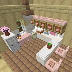 an image of a kitchen in minecraft