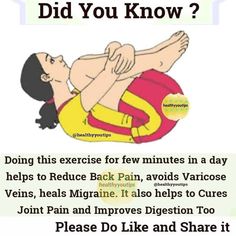 a man laying on his back with the caption did you know? do this exercise for few minutes in a day helps reduce back pain, avoid