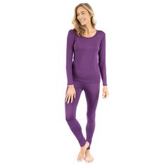 Matching with others for those special family occasions is seamless in the Women’s Two Piece Thermal Pajamas, all while wearers receive the utmost comfort. The numerous cozy qualities such as the polyester and spandex blend help provide an overall warm feeling, perfect for either sleeping or lounging around the house. Outfits consist of a long-sleeved shirt and breathable bottoms, with sizes ranging from X-Small to X-Large. There are also numerous designs to choose from such as dark purple and m Solid Color Stretch Sleepwear With Soft Touch, Stretch Sleepwear With Soft Touch, Fitted Solid Color Sleepwear For Lounging, Fitted Solid Sleepwear For Lounging, Fitted Purple Loungewear Sets, Fitted Winter Sleepwear For Relaxation, Fitted Sleepwear For Winter Relaxation, Solid Color Seamless Sleepwear For Relaxation, Seamless Solid Color Sleepwear For Relaxation